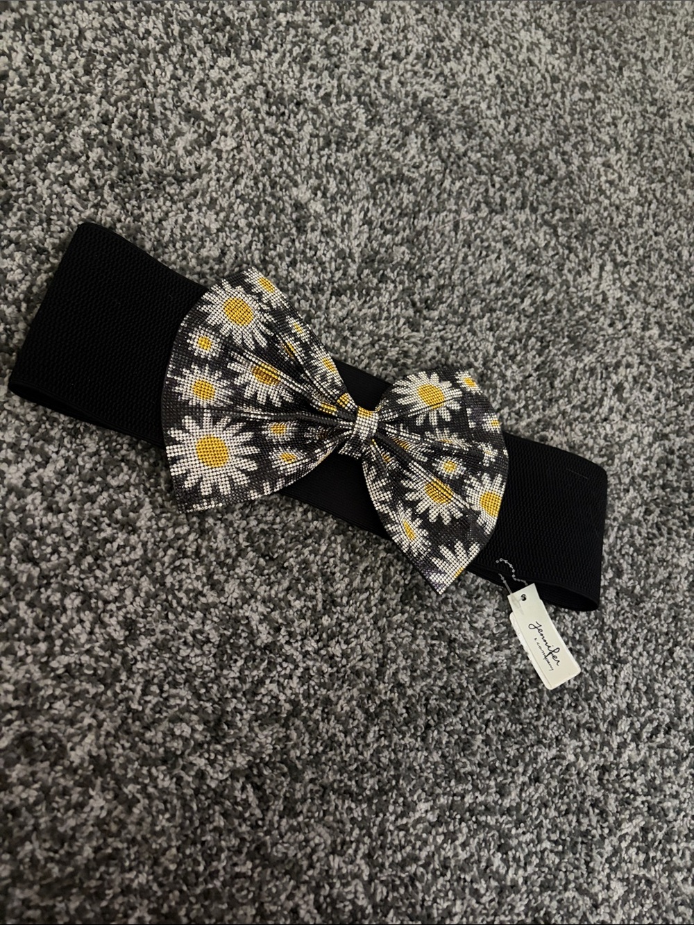 Jennifer Stretchy belt w rhinestone bow